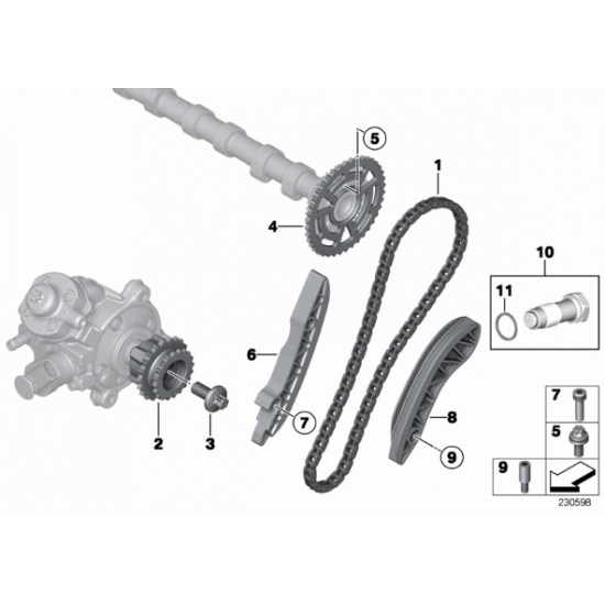 BMW E90 N47 ÜST ZİNCİR SETİ 11318510014